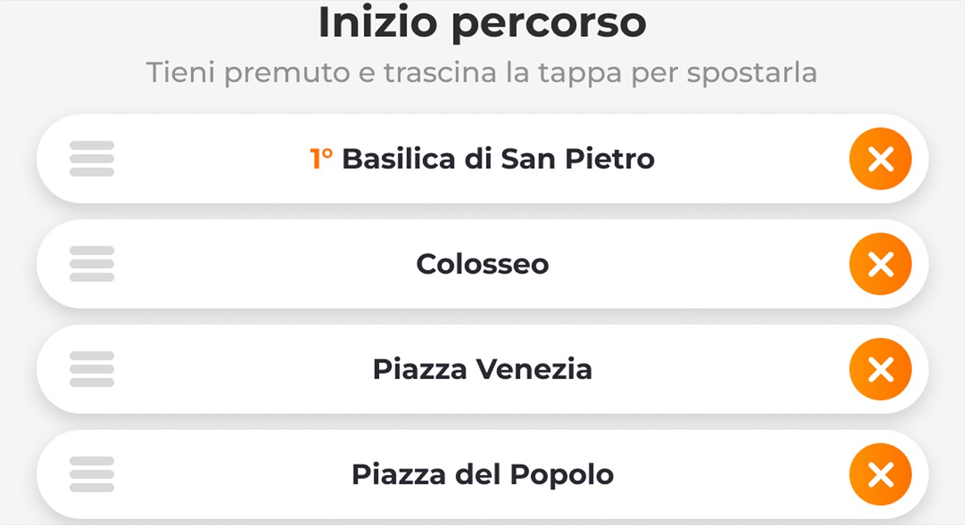 Personalizzazione dei percorsi da app